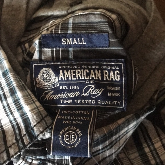 NWT American rag button up cotton plaid top size Small hood detachable - Picture 5 of 5